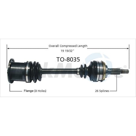 Surtrack Axle Cv Axle Shaft, To-8035 TO-8035